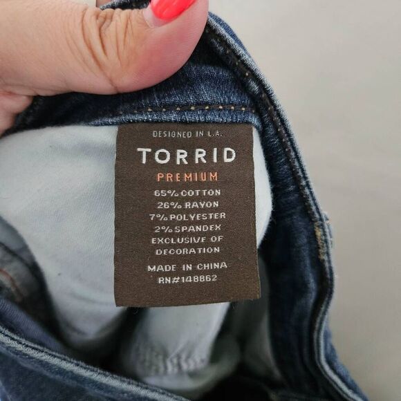 Torrid Distressed‎ Skinny High Rise Jeans Womens sz 22R - Picture 5 of 5